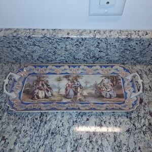 Gorgeous Vintage Porcelain Tray~Royal Crown~Kent England~Pastoral Dish